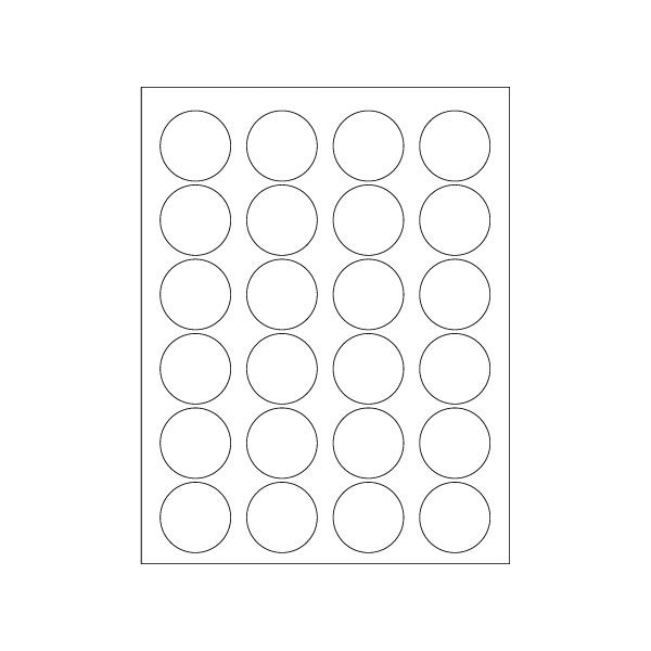 Bsc Preferred 1.625'' White Circle Laser Labels, 2400PK LL144 - main